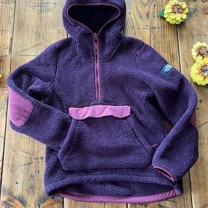 North Face hooded thick fleece pullover size small